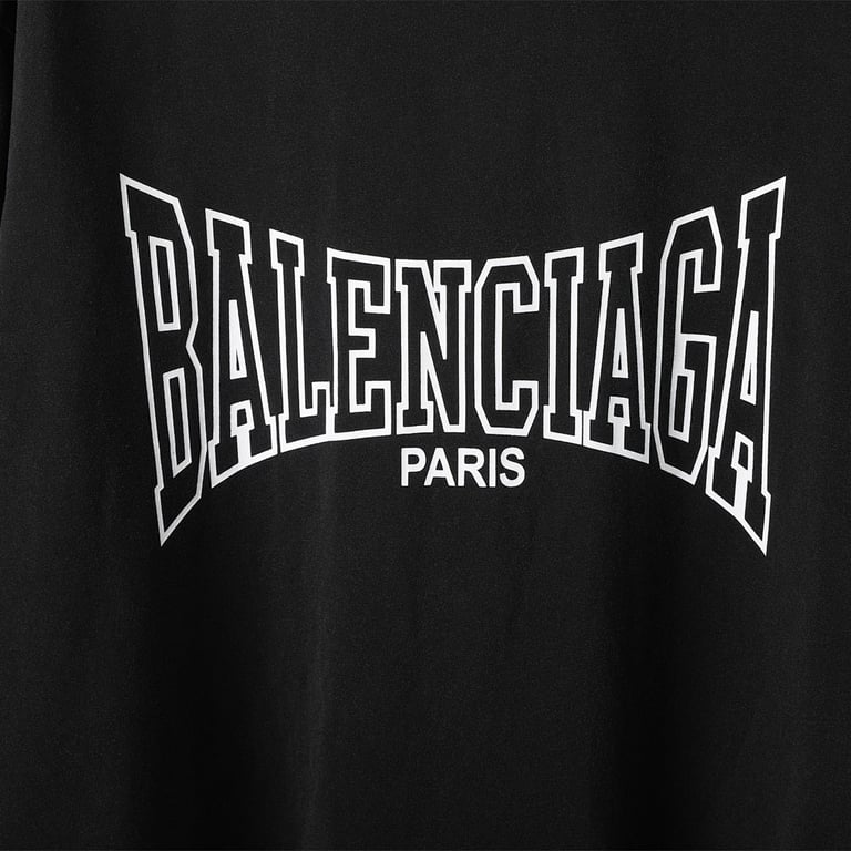 Balenciaga Paris Varsity Graphic Tee Black - 7
