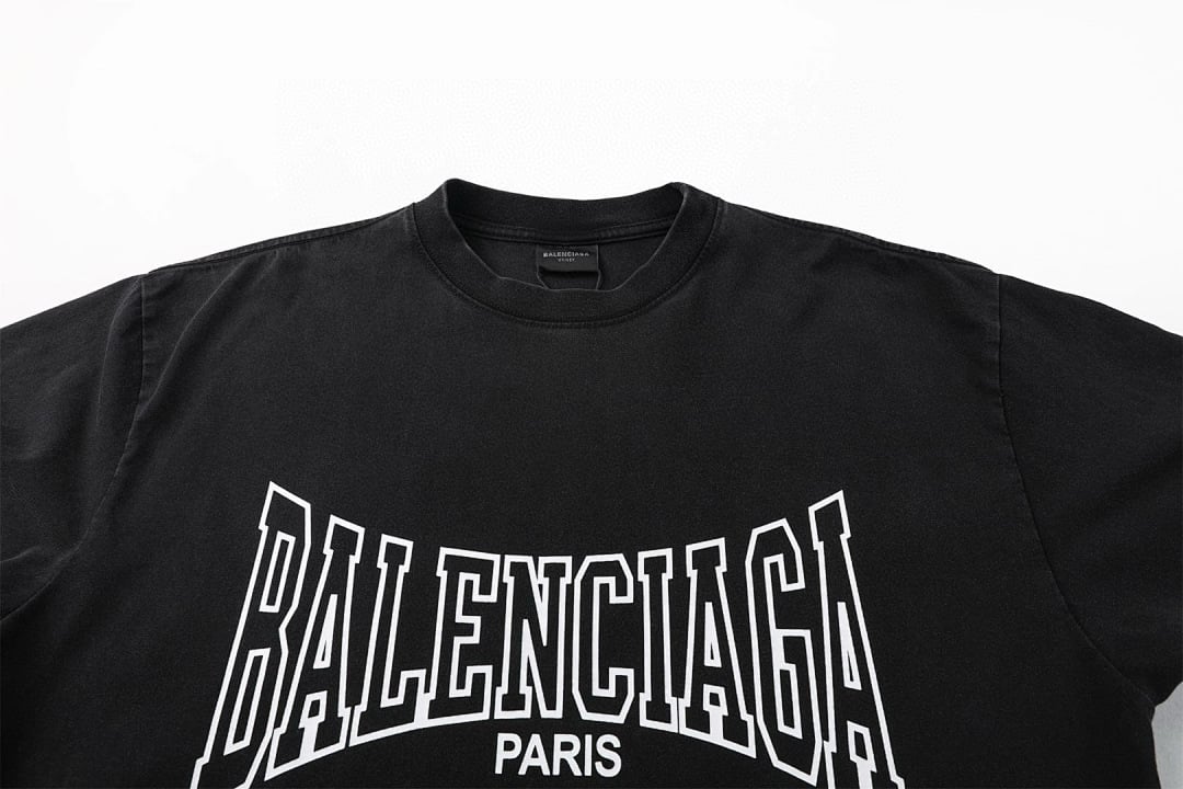 Balenciaga Paris Varsity Graphic Tee Black - 10