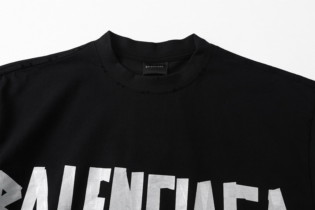 Balenciaga Tape Logo T-Shirt Black - 12