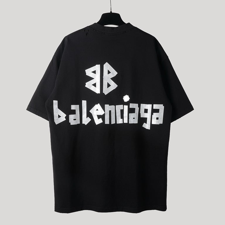 Balenciaga Tape Logo T-Shirt Black - 5