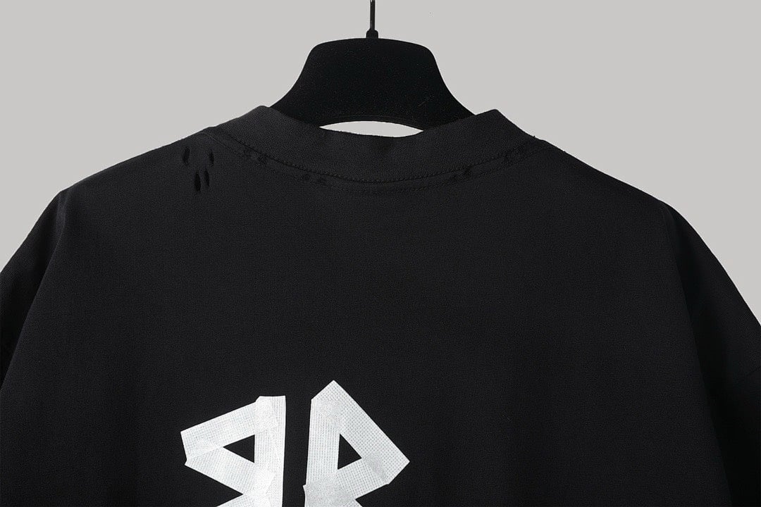 Balenciaga Tape Logo T-Shirt Black - 7