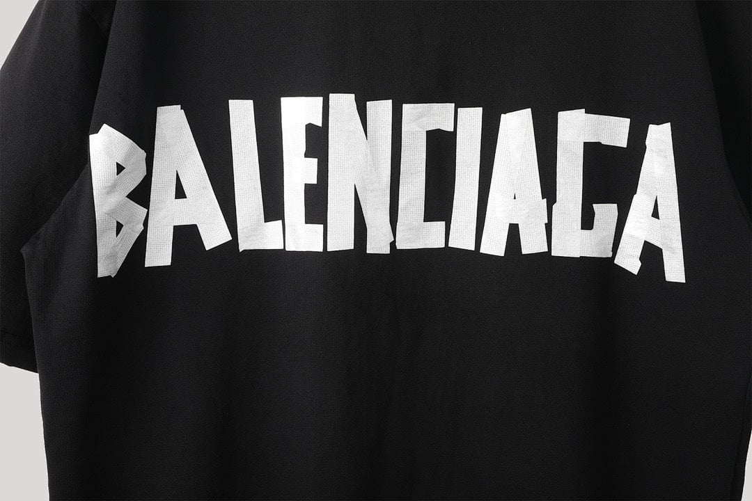 Balenciaga Tape Logo T-Shirt Black - 8