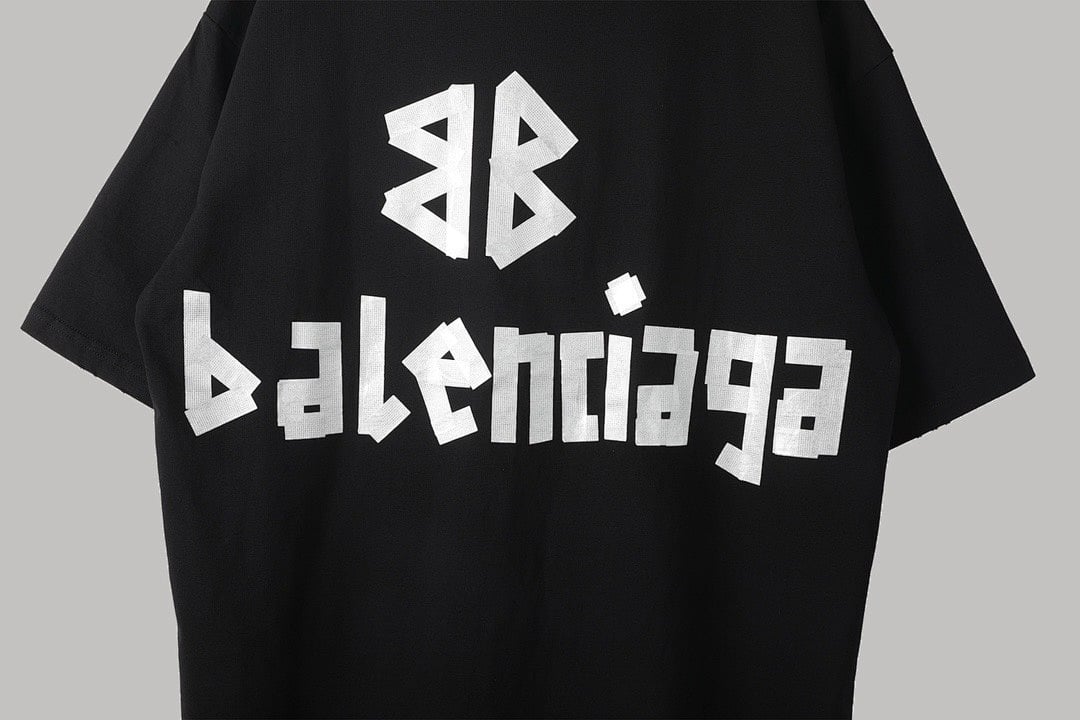 Balenciaga Tape Logo T-Shirt Black - 9