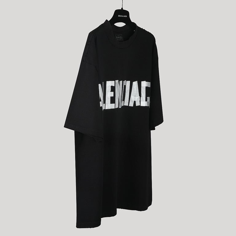 Balenciaga Tape Logo T-Shirt Black - 10