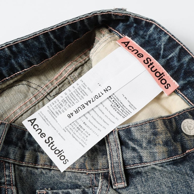 Acne Studios Distressed Graphic Jeans Blue - 15