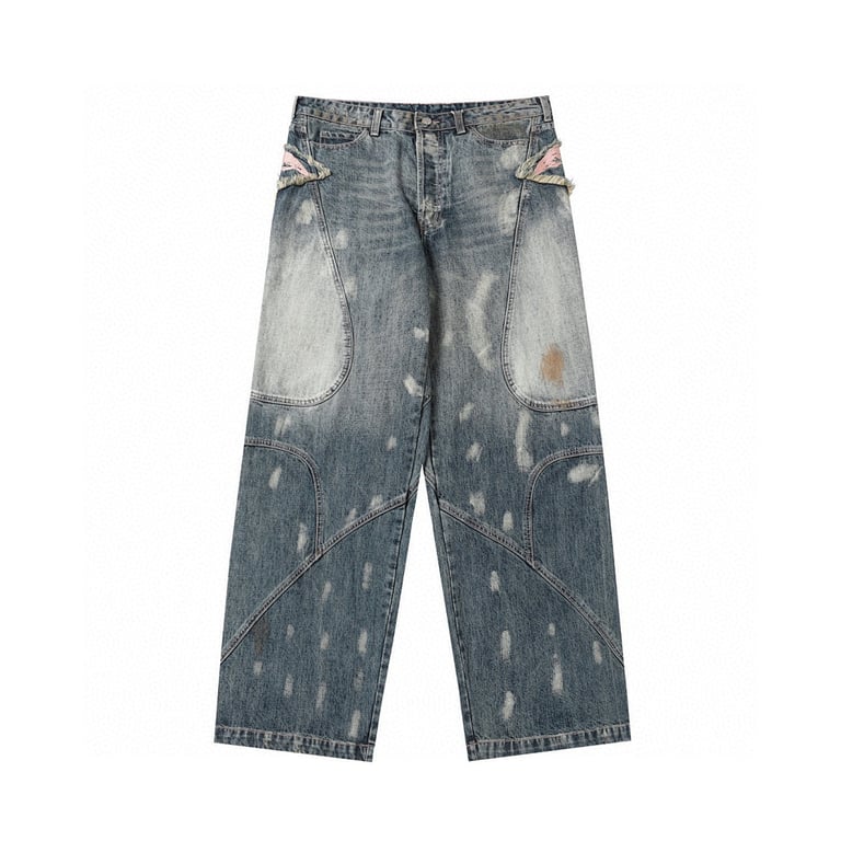 Acne Studios Distressed Graphic Jeans Blue - 9