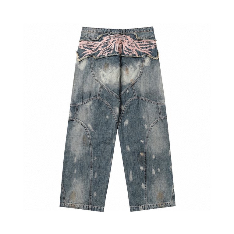 Acne Studios Distressed Graphic Jeans Blue - 10