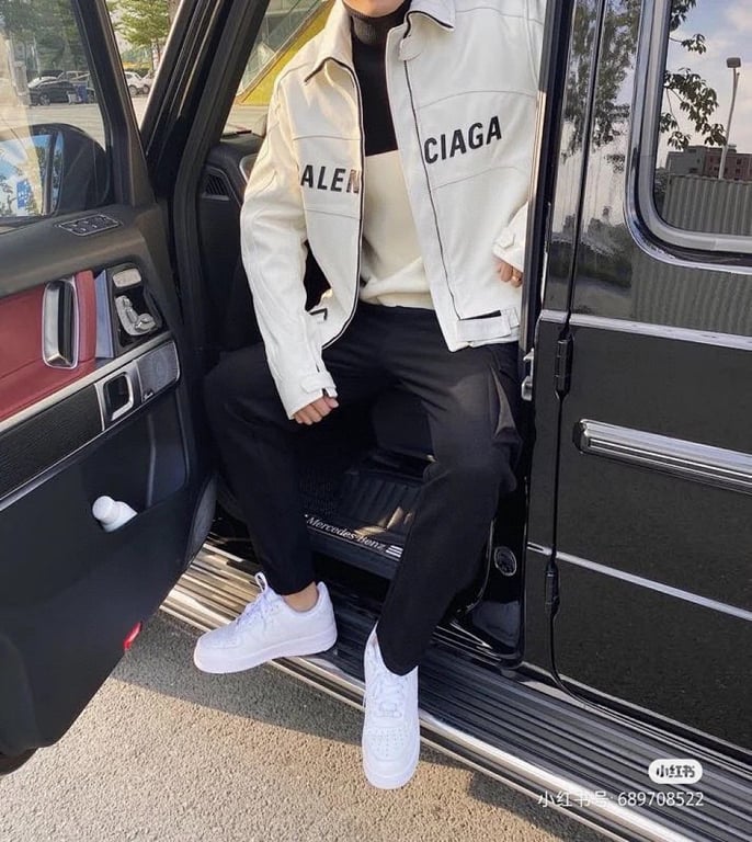 Balenciaga Leather Logo Jacket - 12