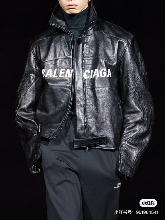 Balenciaga Leather Logo Jacket - 13