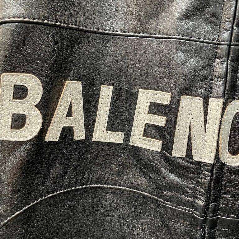 Balenciaga Leather Logo Jacket - 18