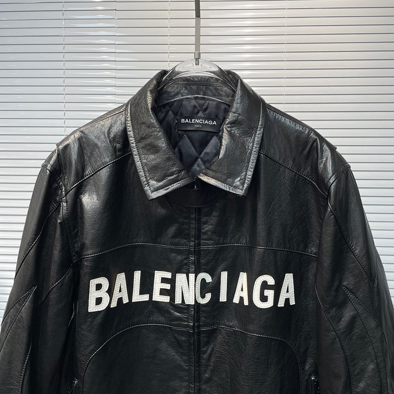 Balenciaga Leather Logo Jacket - 19