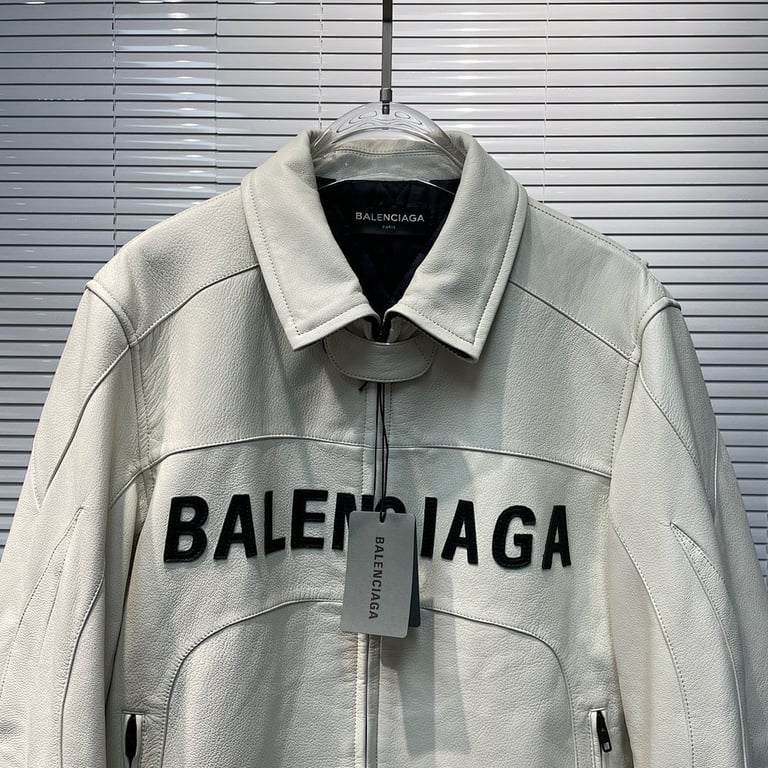 Balenciaga Leather Logo Jacket - 9