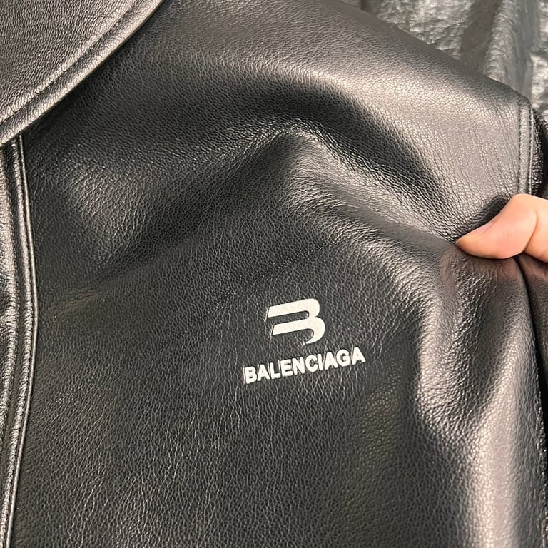 Balenciaga Leather Bomber Jacket Black - 12
