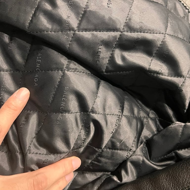 Balenciaga Leather Bomber Jacket Black - 7