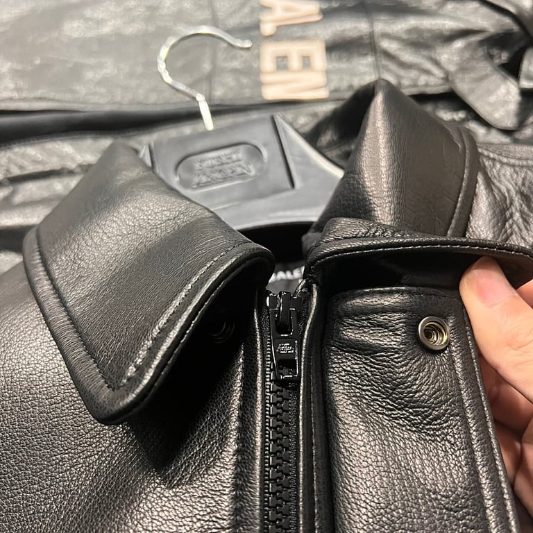 Balenciaga Leather Bomber Jacket Black - 8