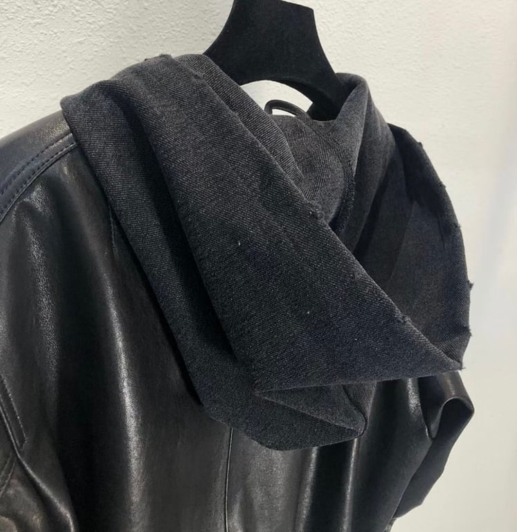 Balenciaga Real Leather Hooded Bomber Jacket - 14