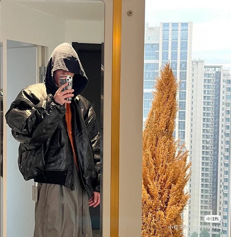 Balenciaga Real Leather Hooded Bomber Jacket - 16