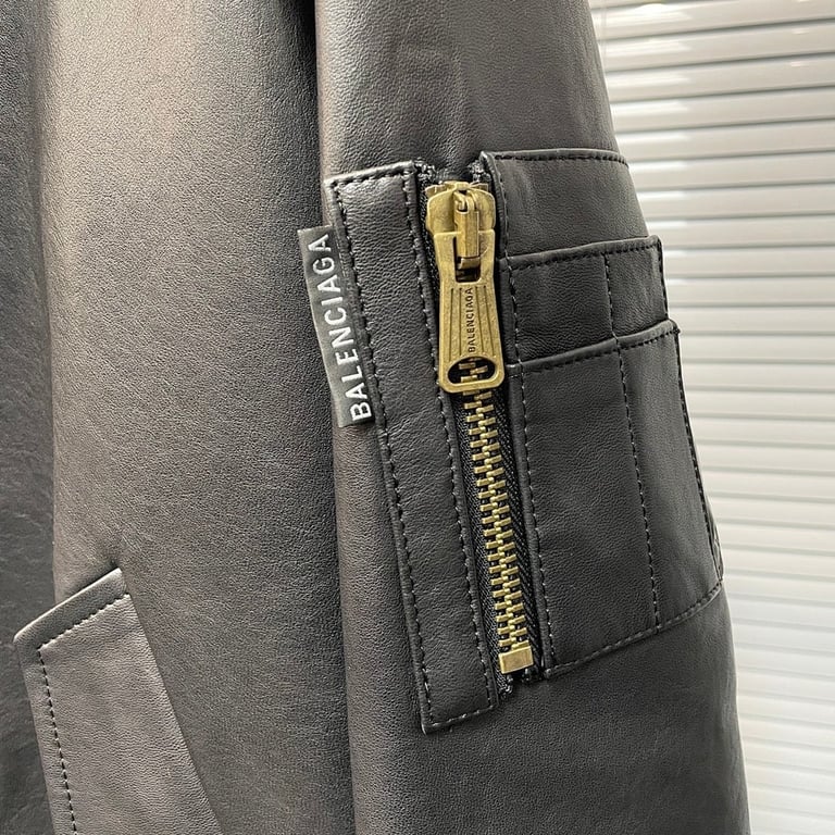 Balenciaga Real Leather Hooded Bomber Jacket - 17