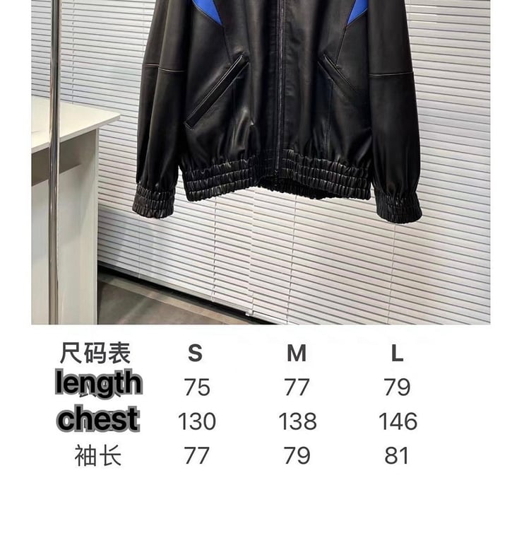 Balenciaga Hooded Leather Jacket Black/Blue - 2