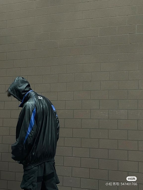 Balenciaga Hooded Leather Jacket Black/Blue - 13