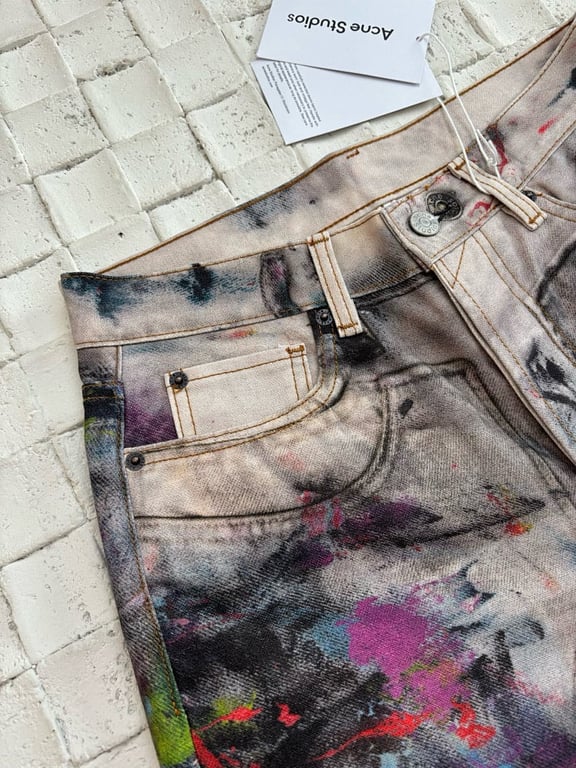Acne Studios 3012-39L Paint Splatter Cargo Pants - 11