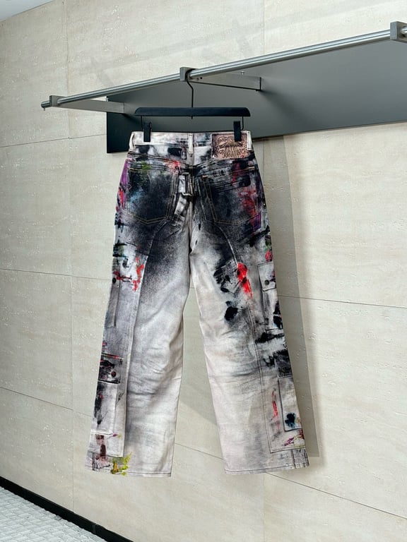 Acne Studios 3012-39L Paint Splatter Cargo Pants - 13