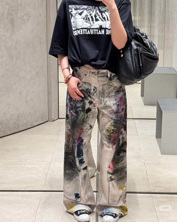 Acne Studios 3012-39L Paint Splatter Cargo Pants - 5