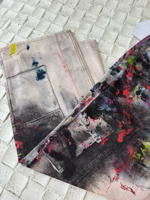Acne Studios 3012-39L Paint Splatter Cargo Pants - 10