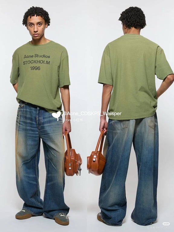 Acne Studios Stockholm 1996 Distressed T-Shirt Olive - 4
