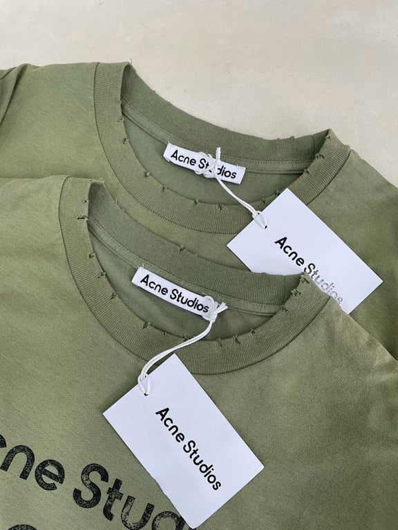 Acne Studios Stockholm 1996 Distressed T-Shirt Olive - 8