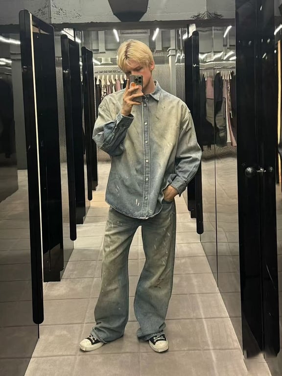 Acne Studios Distressed Denim Shirt 525122-51L - 7