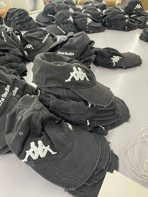 Acne Studios x Kappa Distressed Cap Grey - 5