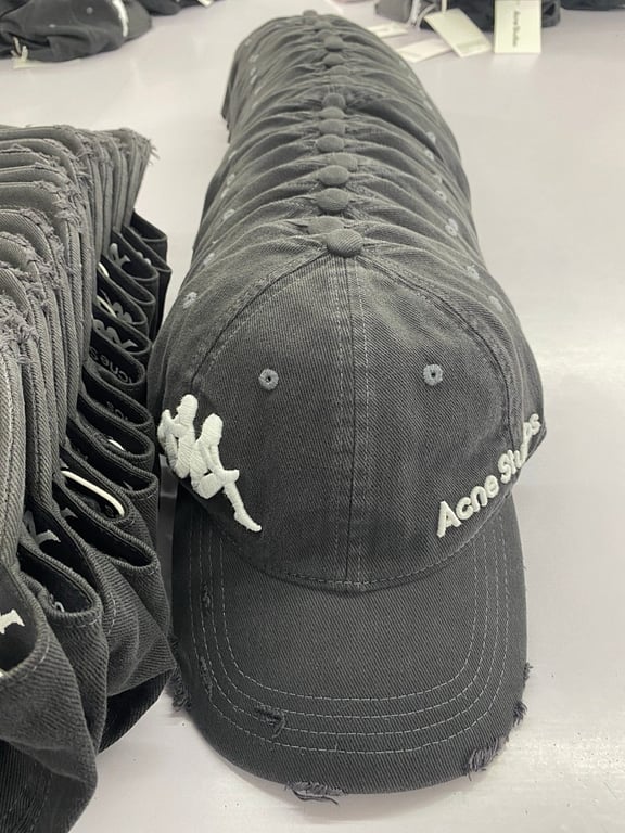 Acne Studios x Kappa Distressed Cap Grey - 7