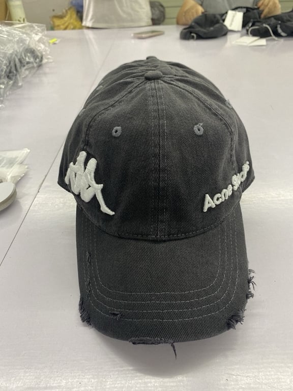 Acne Studios x Kappa Distressed Cap Grey - 9