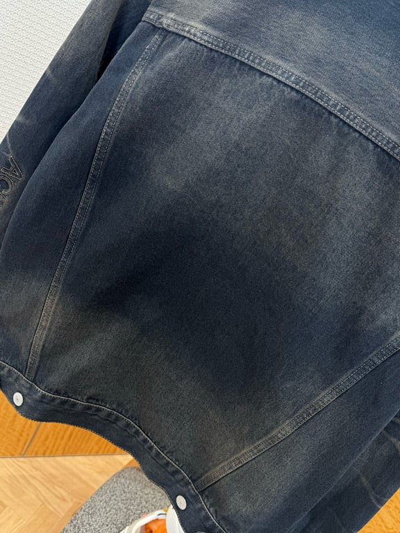 Acne Studios Leather Collar Denim Jacket 6M081-60L - 6