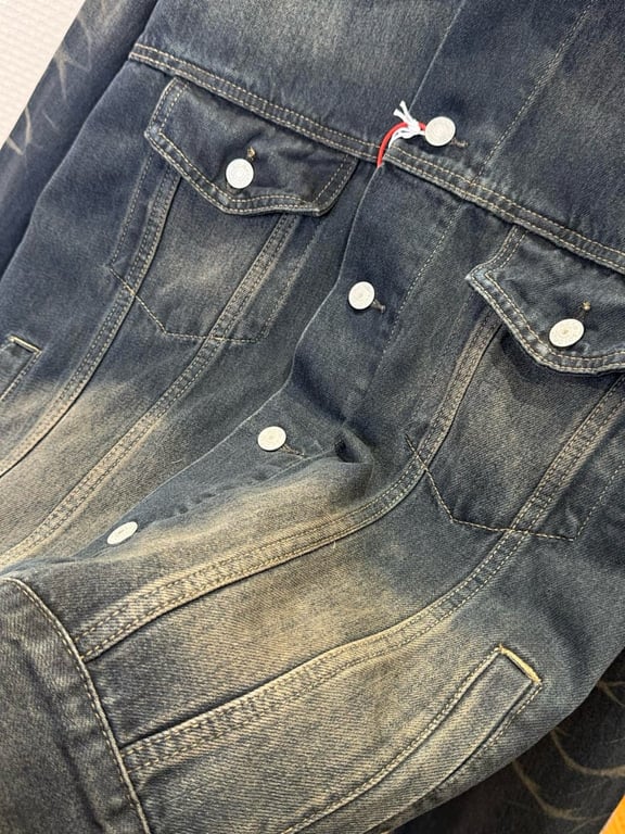 Acne Studios Leather Collar Denim Jacket 6M081-60L - 9