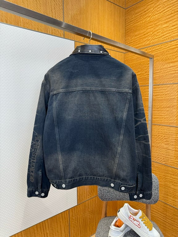 Acne Studios Leather Collar Denim Jacket 6M081-60L - 10