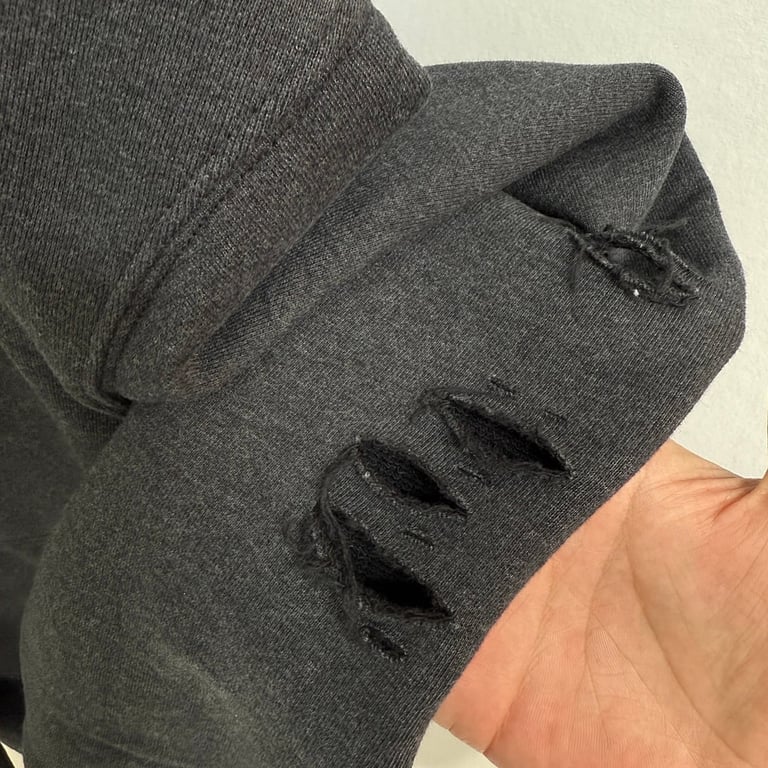 Acne Studios Distressed Logo Zip Hoodie Grey - 17