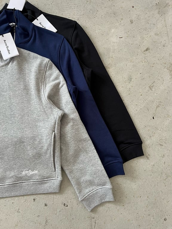 Acne Studios Script Logo Half-Zip Sweatshirt - 11
