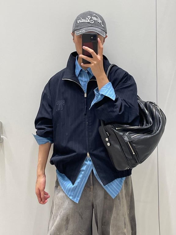 Acne Studios Pinstripe Bow Zip Jacket - 3