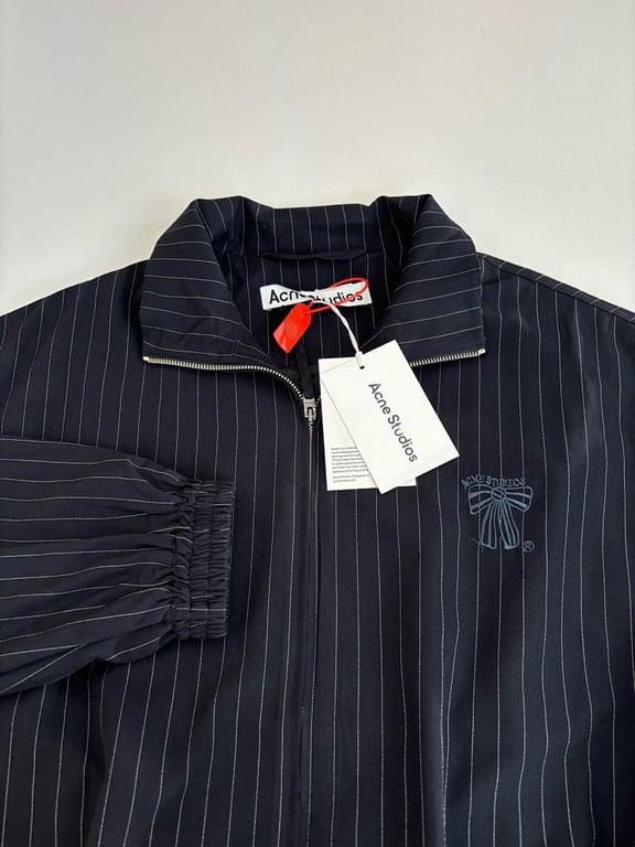 Acne Studios Pinstripe Bow Zip Jacket - 6
