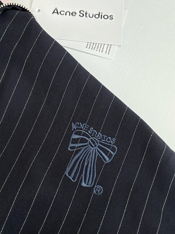 Acne Studios Pinstripe Bow Zip Jacket - 7