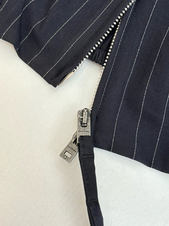 Acne Studios Pinstripe Bow Zip Jacket - 8