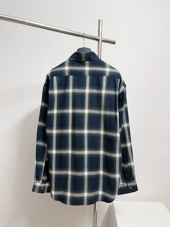 Acne Studios Plaid Flannel Shirt Navy - 11