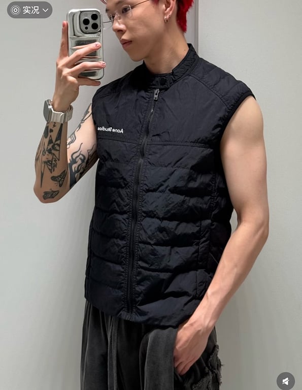 Acne Studios Padded Logo Vest Black - 4
