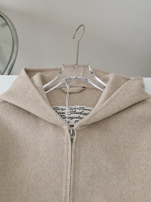 Acne Studios Fairy Tales Zip-Up Hoodie Beige - 11
