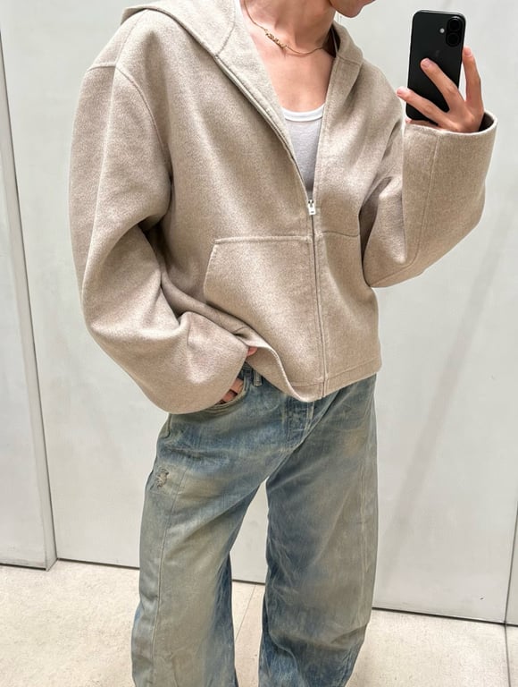 Acne Studios Fairy Tales Zip-Up Hoodie Beige - 5