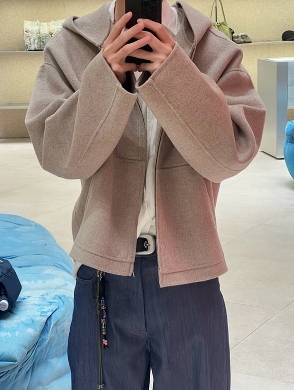 Acne Studios Fairy Tales Zip-Up Hoodie Beige - 6