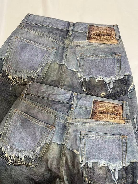 Acne Studios Distressed Patchwork Jeans - 11