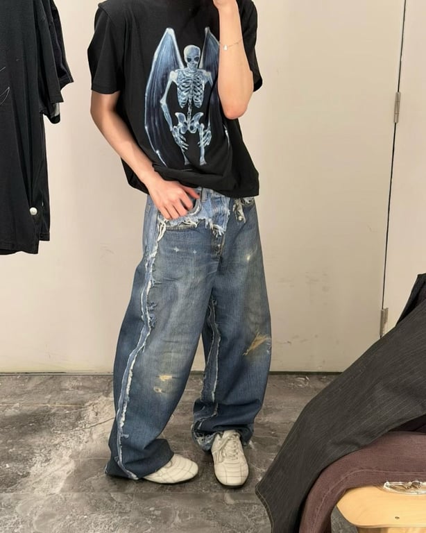 Acne Studios Distressed Patchwork Jeans - 3